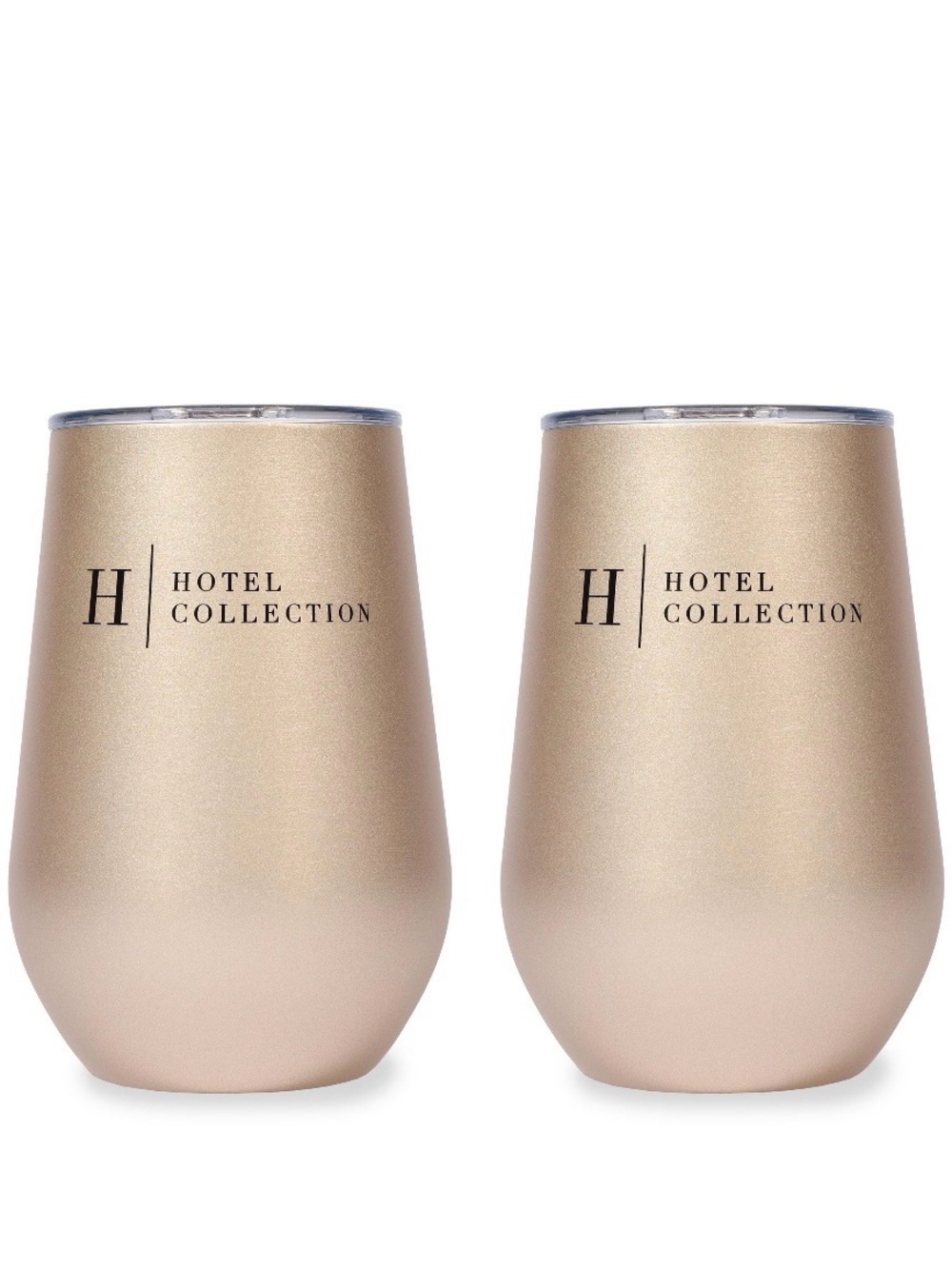 Hotel Collection Metallic Gold Insulated Stemless Wine Tumblers - Set of 2